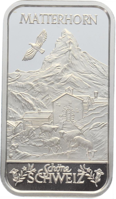 Schöne Schweiz - Matterhorn - 1 Unze Feinsilber